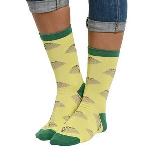 New Women's Taco Socks All-Over Food Print Novelty Crew (1 Pair)